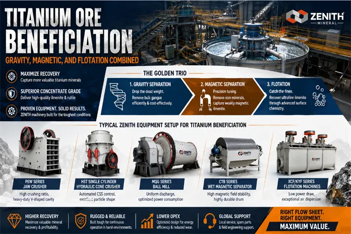 Titanium Ore Beneficiation: Gravity, Magnetic, and Flotation Combined